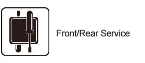 Front rear service unit led display
