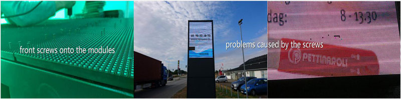 front service LED display modules with screws