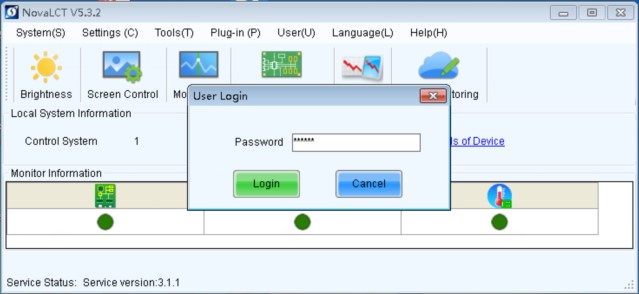 Novastar NovaLCT Login Password