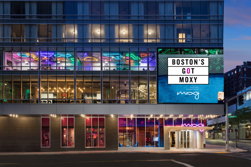 Hotel LED exterior has vivid and bright images