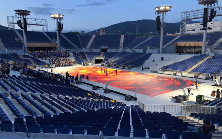 Stadium interactive LED floor case sharing