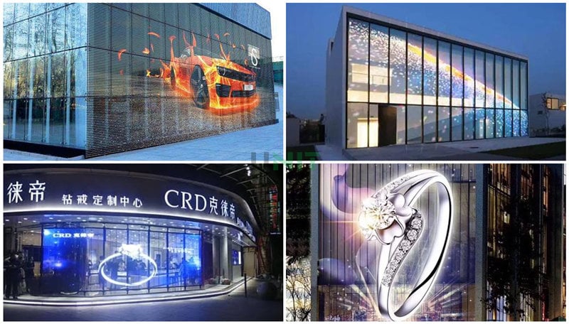 Transparent led screen application