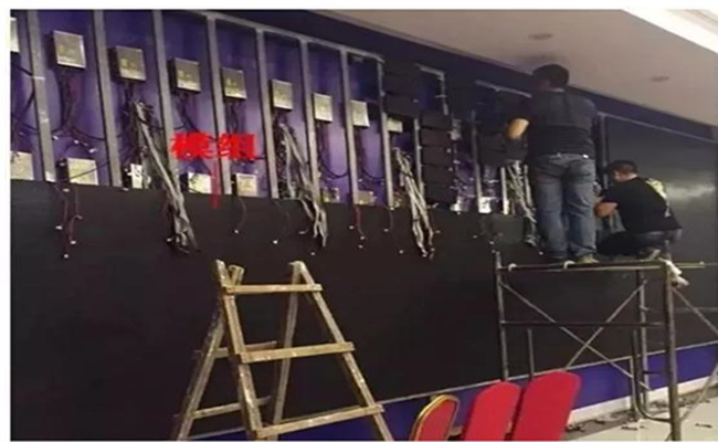 actual installation of indoor LED cabinet