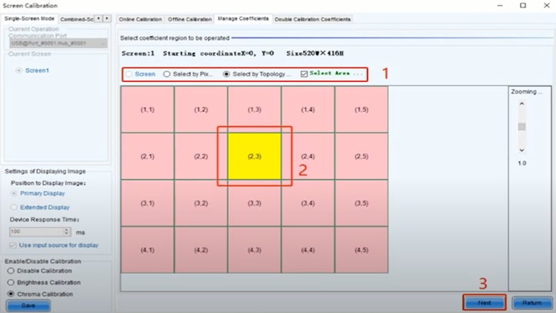 led display color calibration