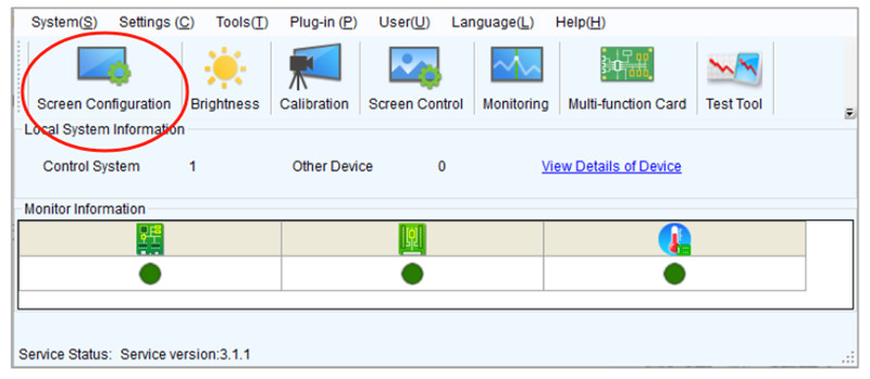 screen configuration