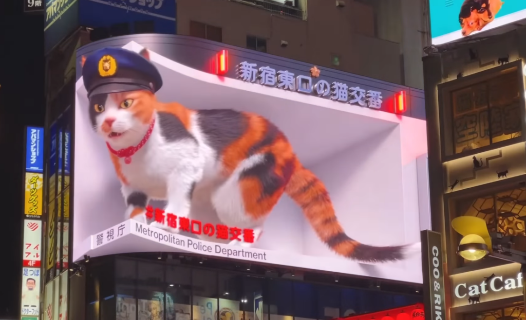 giant 3D cat billboard