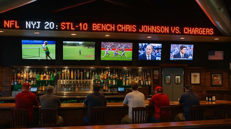 Sports LED Ticker Screen in Sports Bars and Restaurants