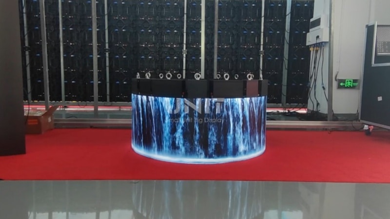 circular LED screen lighting up