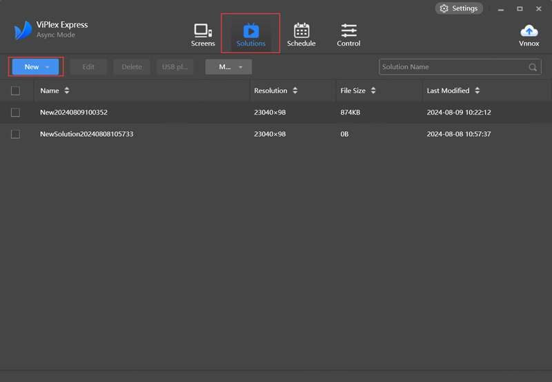 Create a New Solution in Async Mode