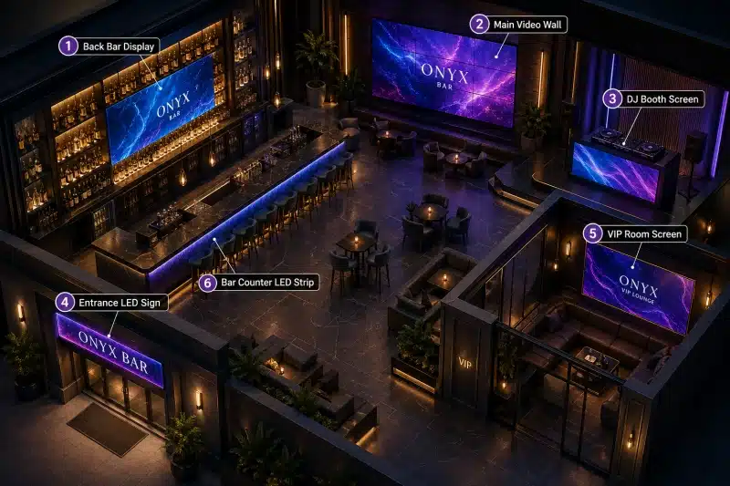 where to use club LED screens