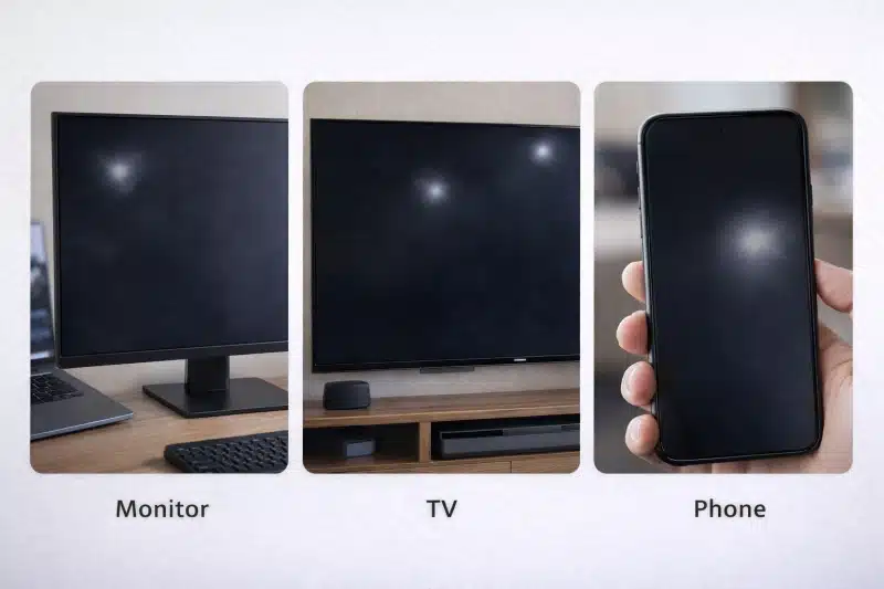 white dots on different devices